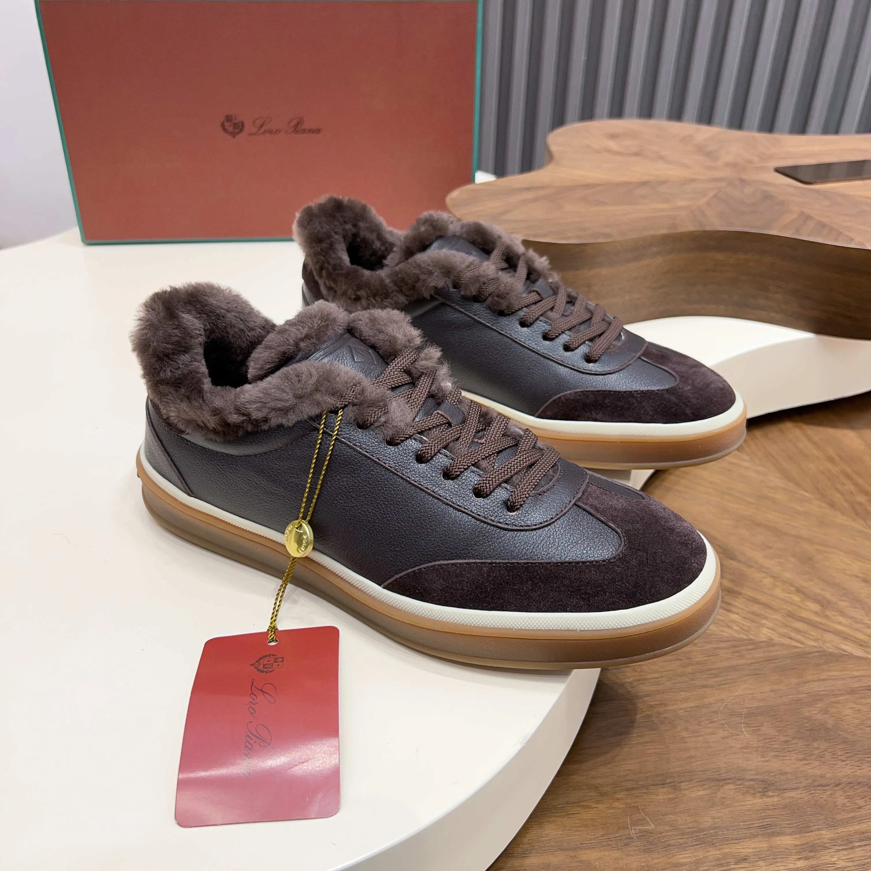 💰740 Loro Piana - Classic casual wool shoes, men's lace-up casual shoes and sneakers, high-quality lightweight and comfortable fabrics, suitable for outdoor leisure, the color is young and energetic, and it looks great with sportswear or casual suits! Code number: 39-44 (45, 46, can be customized)